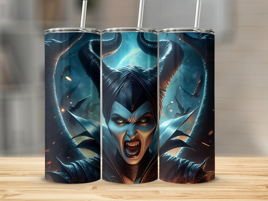 Fantasy Villain Tumbler with Mythical Creature Art