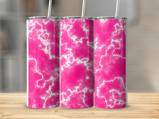 Bright Pink White Lightning Pattern Tumbler product type