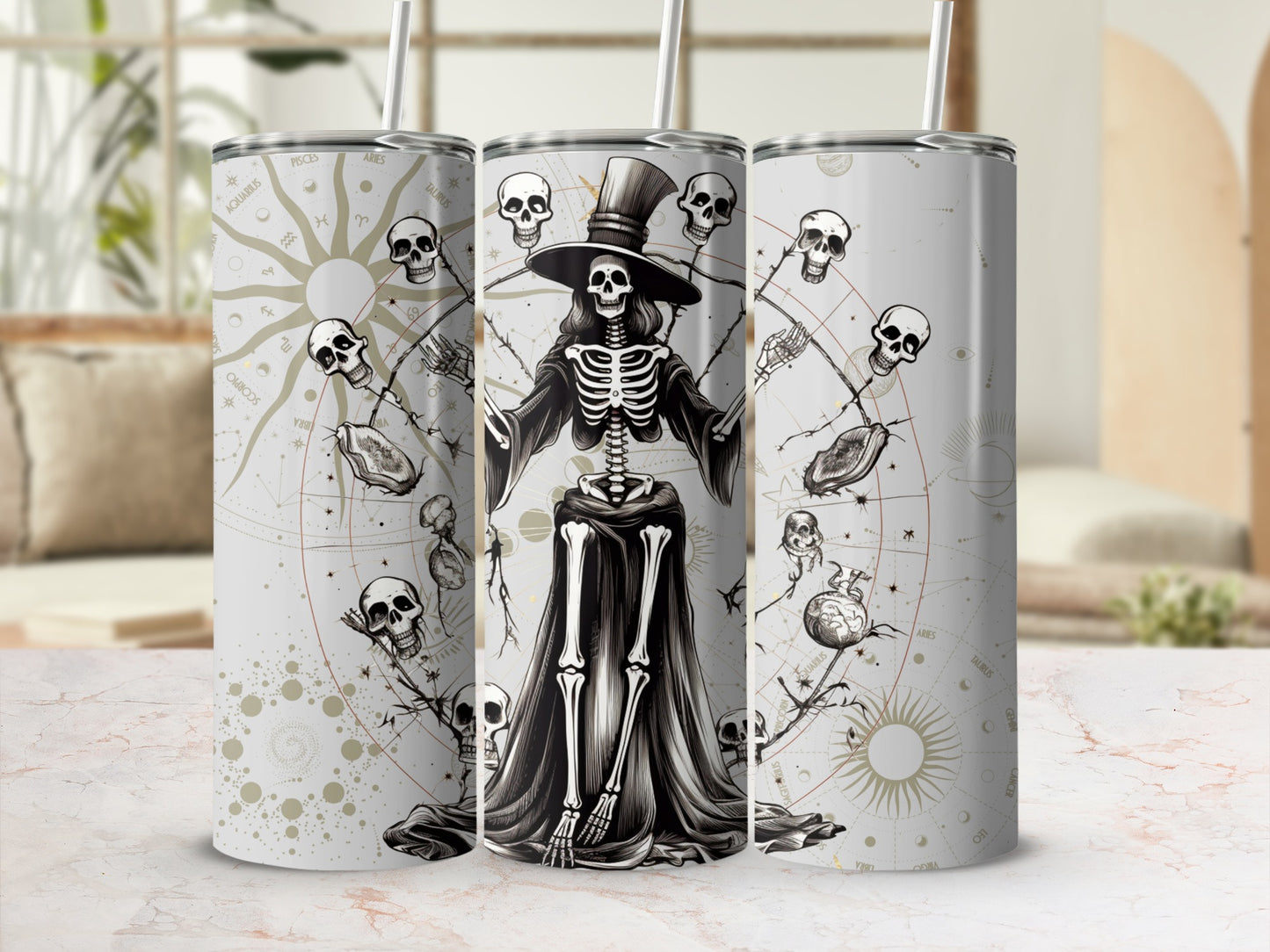 Skeleton With Skulls And Top Hat Insulated Tumbler