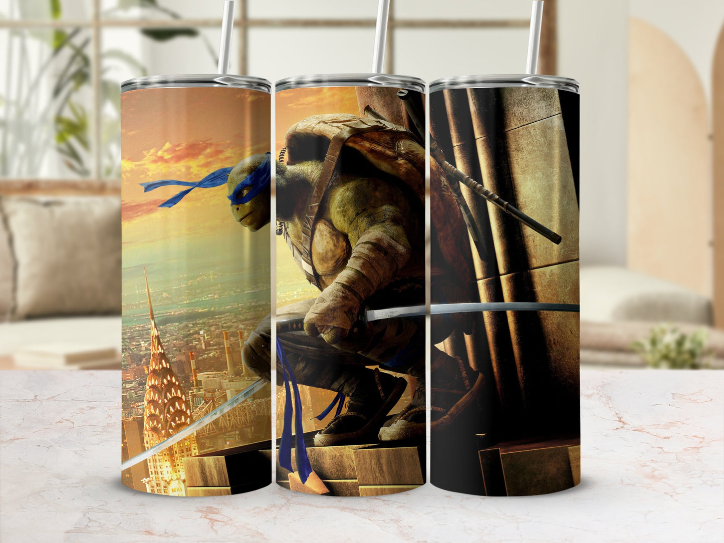 Teenage Mutant Ninja Turtles tumbler set with straws