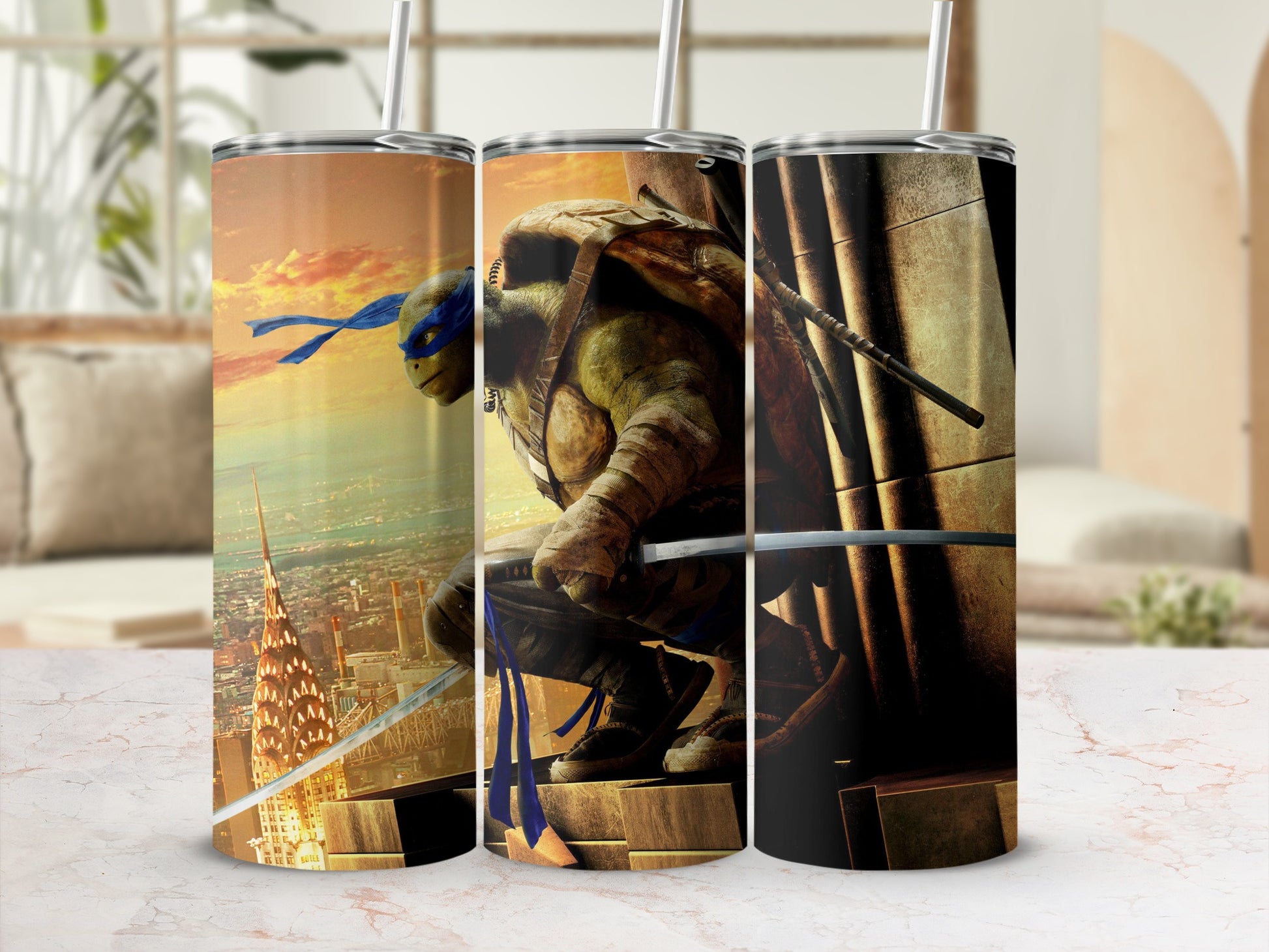 Teenage Mutant Ninja Turtles tumbler set with straws