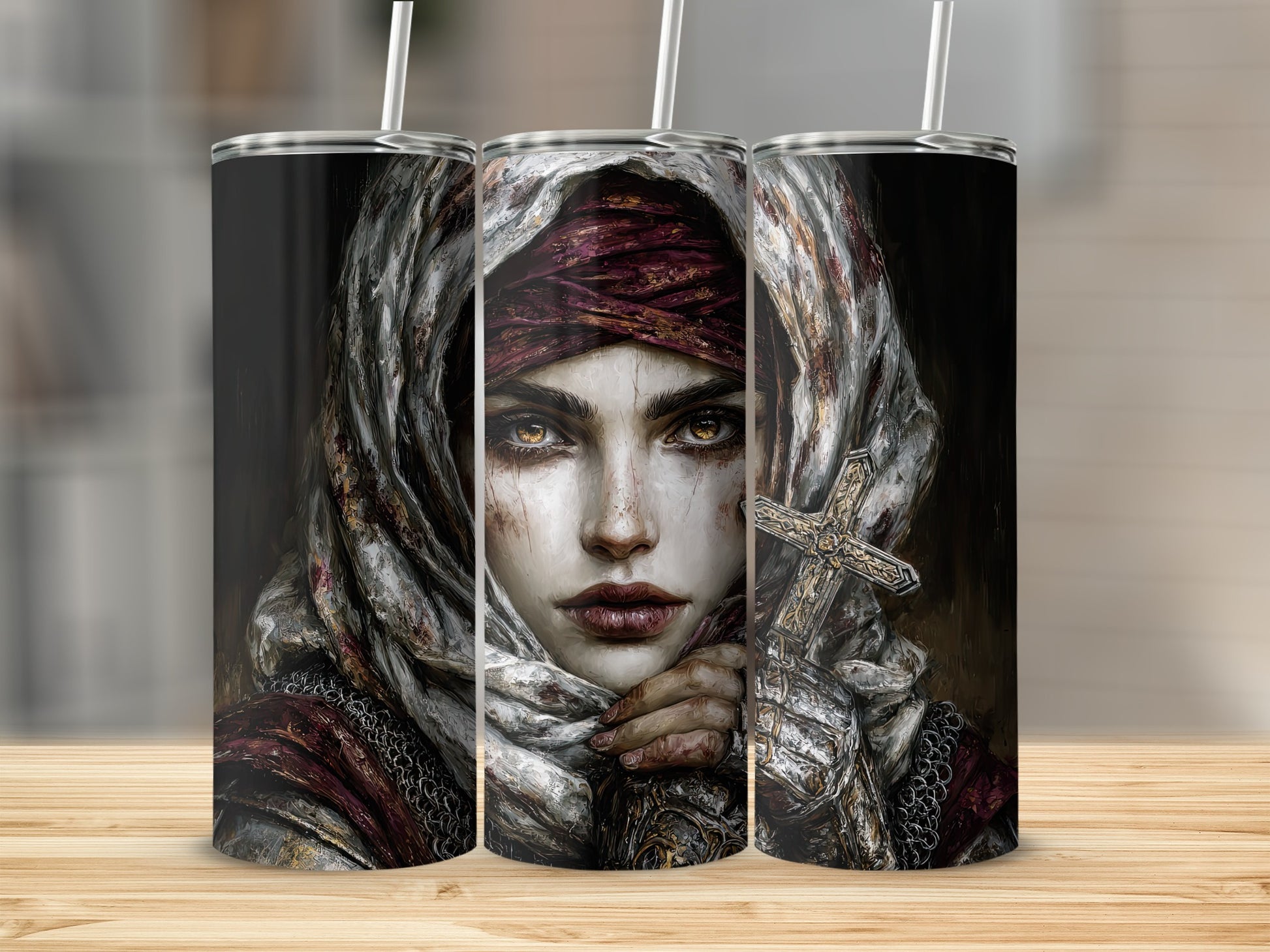 Gothic Warrior Priestess 20oz Tumbler Cup