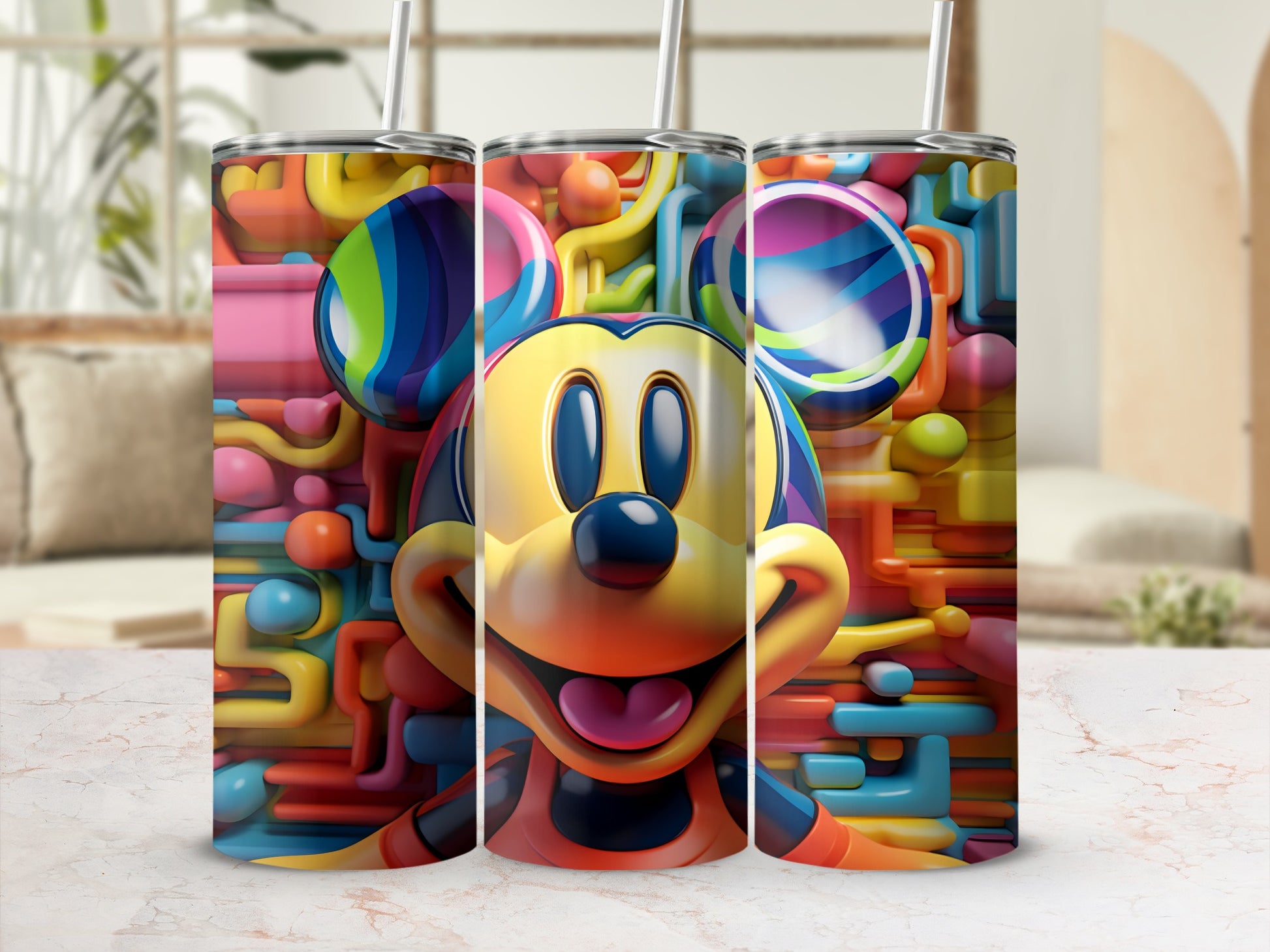 Colorful 3D Mickey Mouse Design Tumbler product