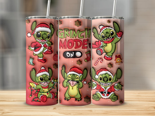 Grinch Mode Christmas Cartoon Design Stainless Steel Tumbler