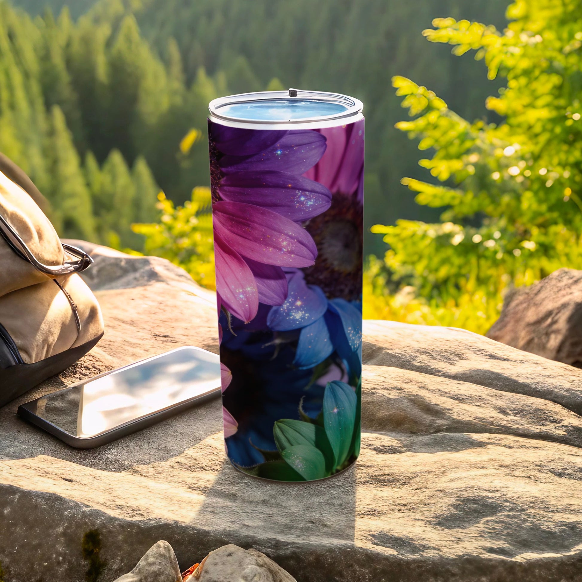 Colorful Floral Insulated Tumbler for Travel or Outdoors
