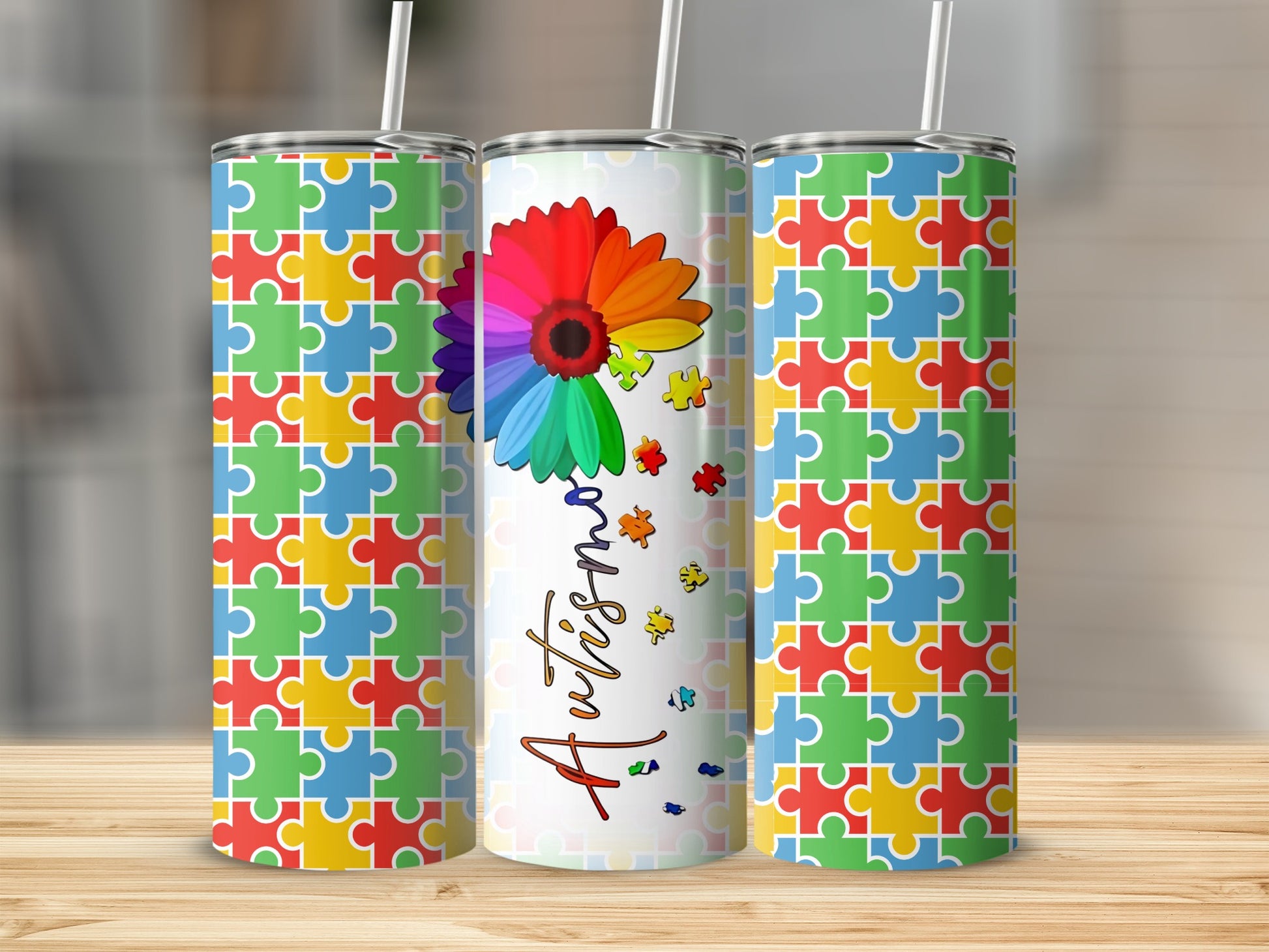 Autism Awareness Puzzle Pattern Tumbler product