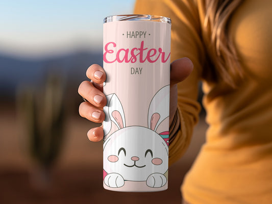 Happy Easter Day Bunny Design Tumbler