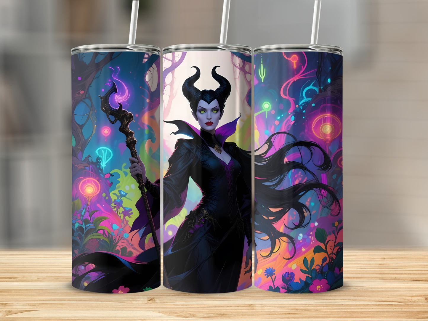 Enchanted Maleficent Design Colorful Tumbler Product