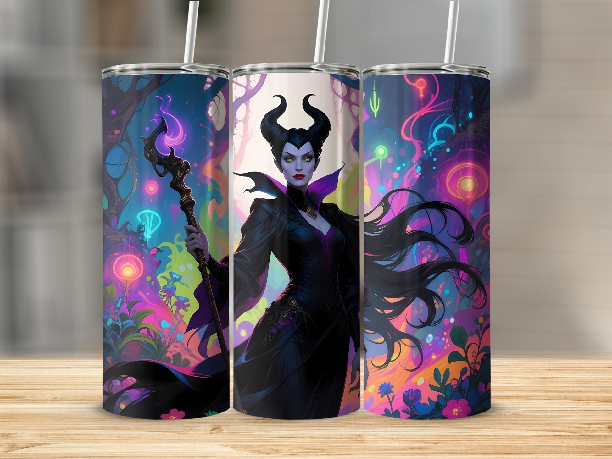 Enchanted Maleficent Design Colorful Tumbler Product