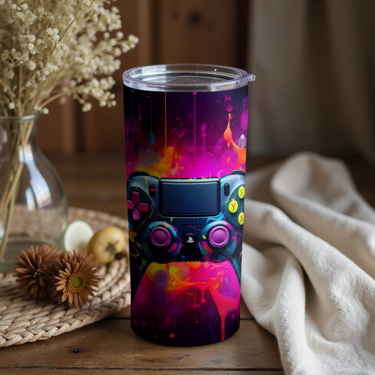 Colorful Gaming Controller Design Tumbler Cup