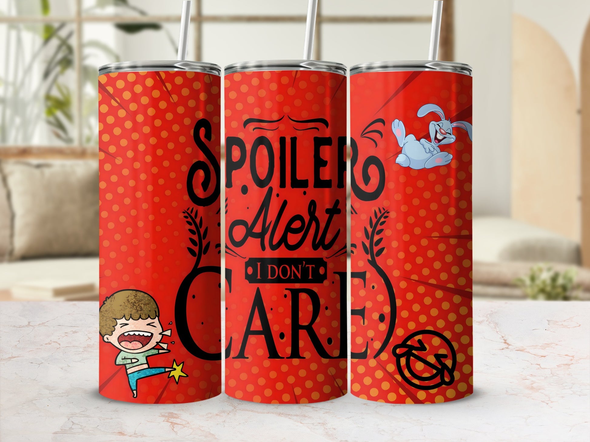 Spoiler Alert I Don't Care Red Tumbler for Drinks