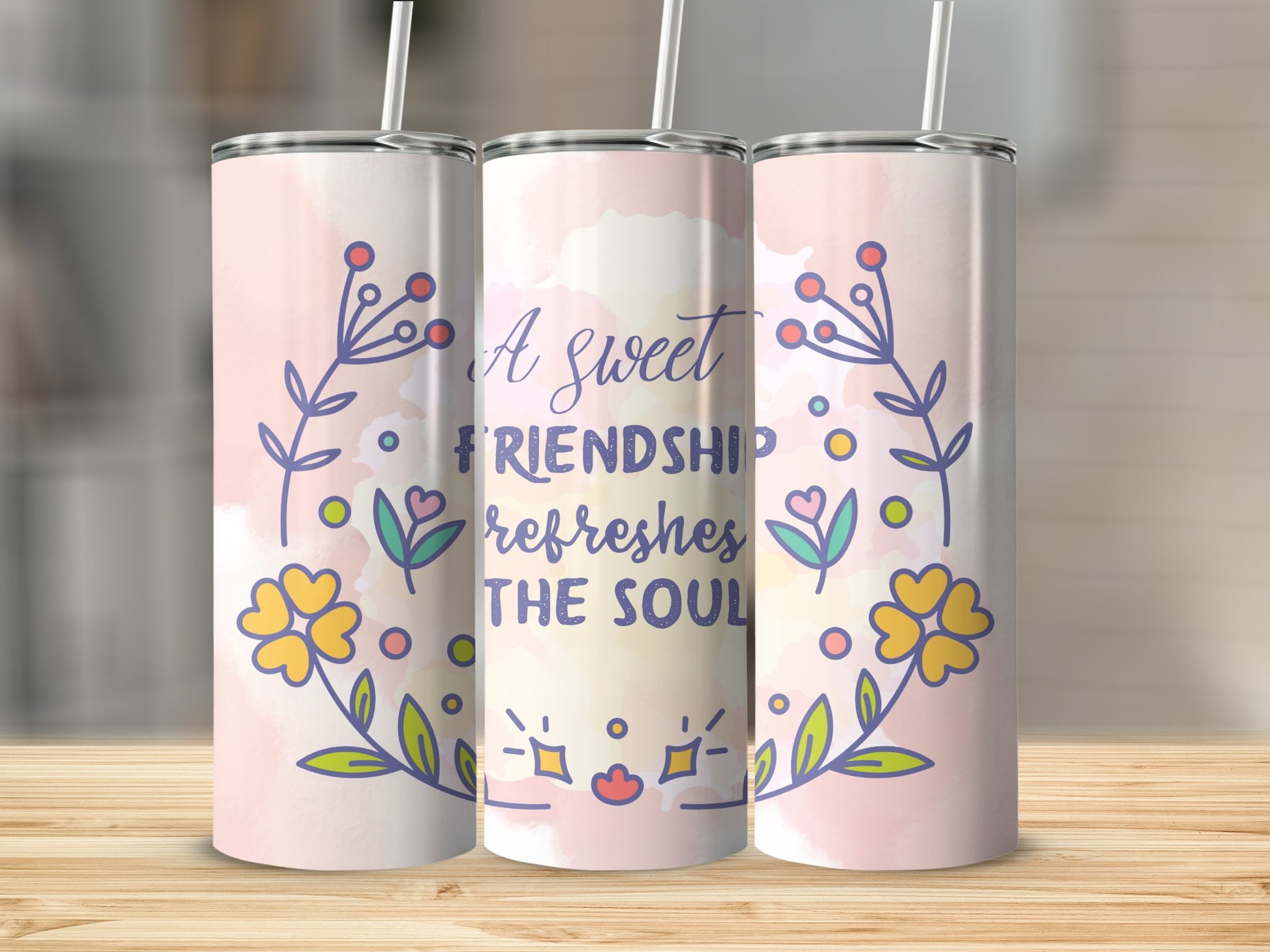 A Sweet Friendship Refreshes the Soul stainless tumbler