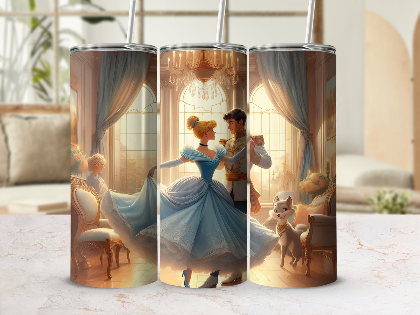 Enchanting Ballroom Dance Scene Stainless Steel Tumbler