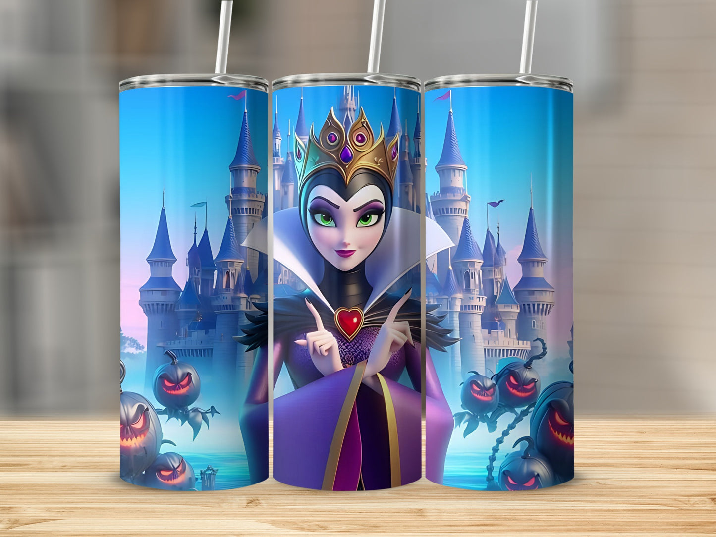 Halloween Queen Castle Scene Stainless Steel Tumbler