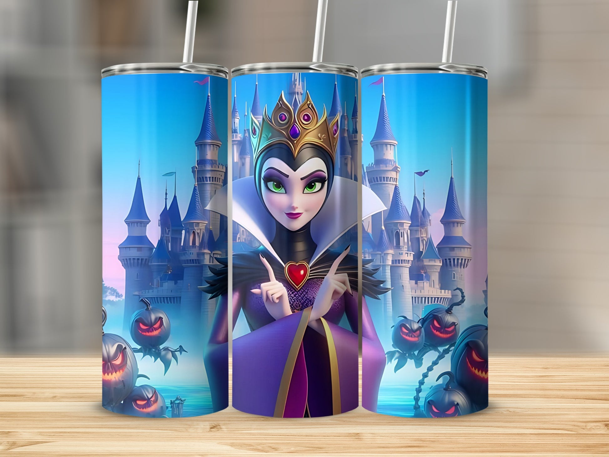 Halloween Queen Castle Scene Stainless Steel Tumbler
