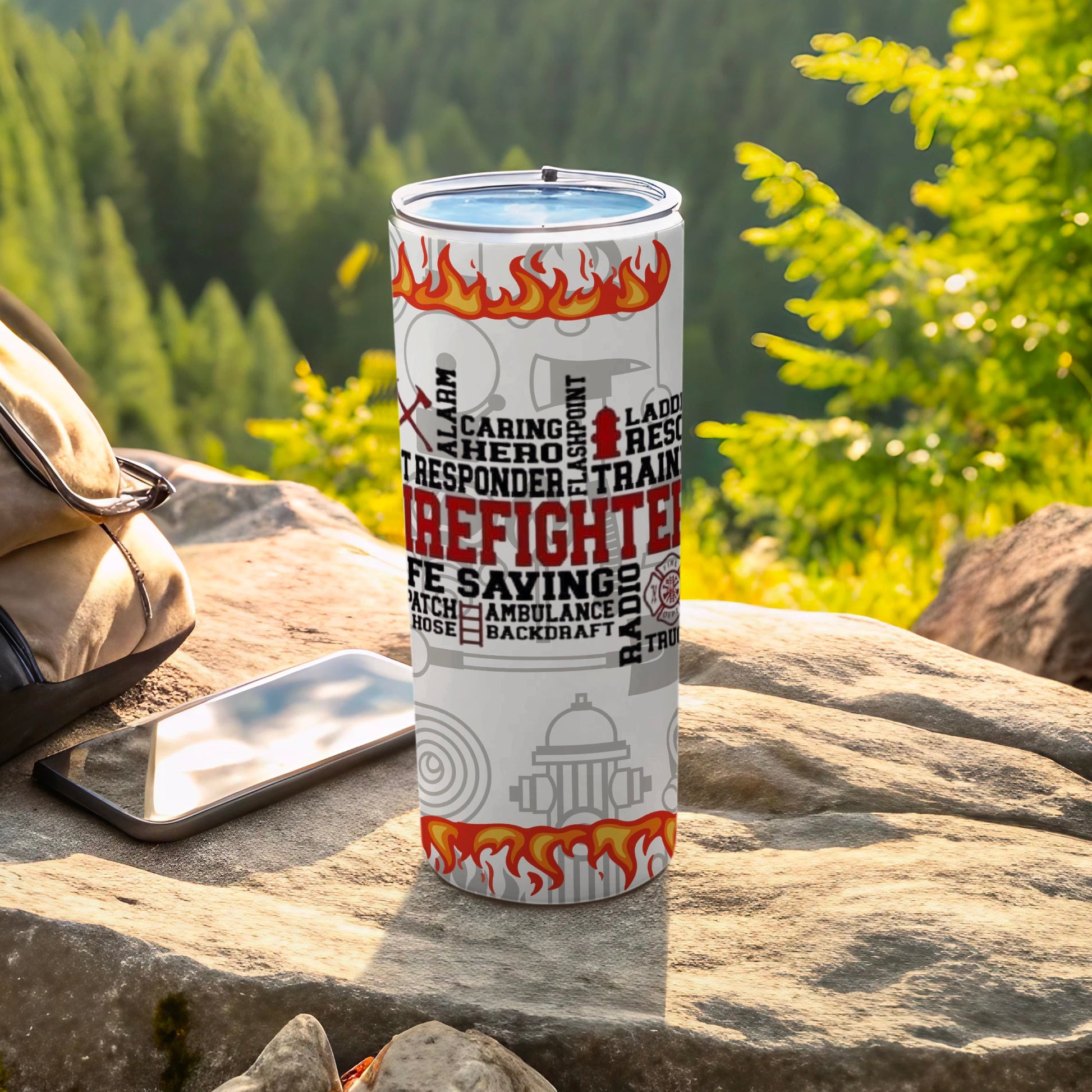 Firefighter Themed Insulated Travel Tumbler