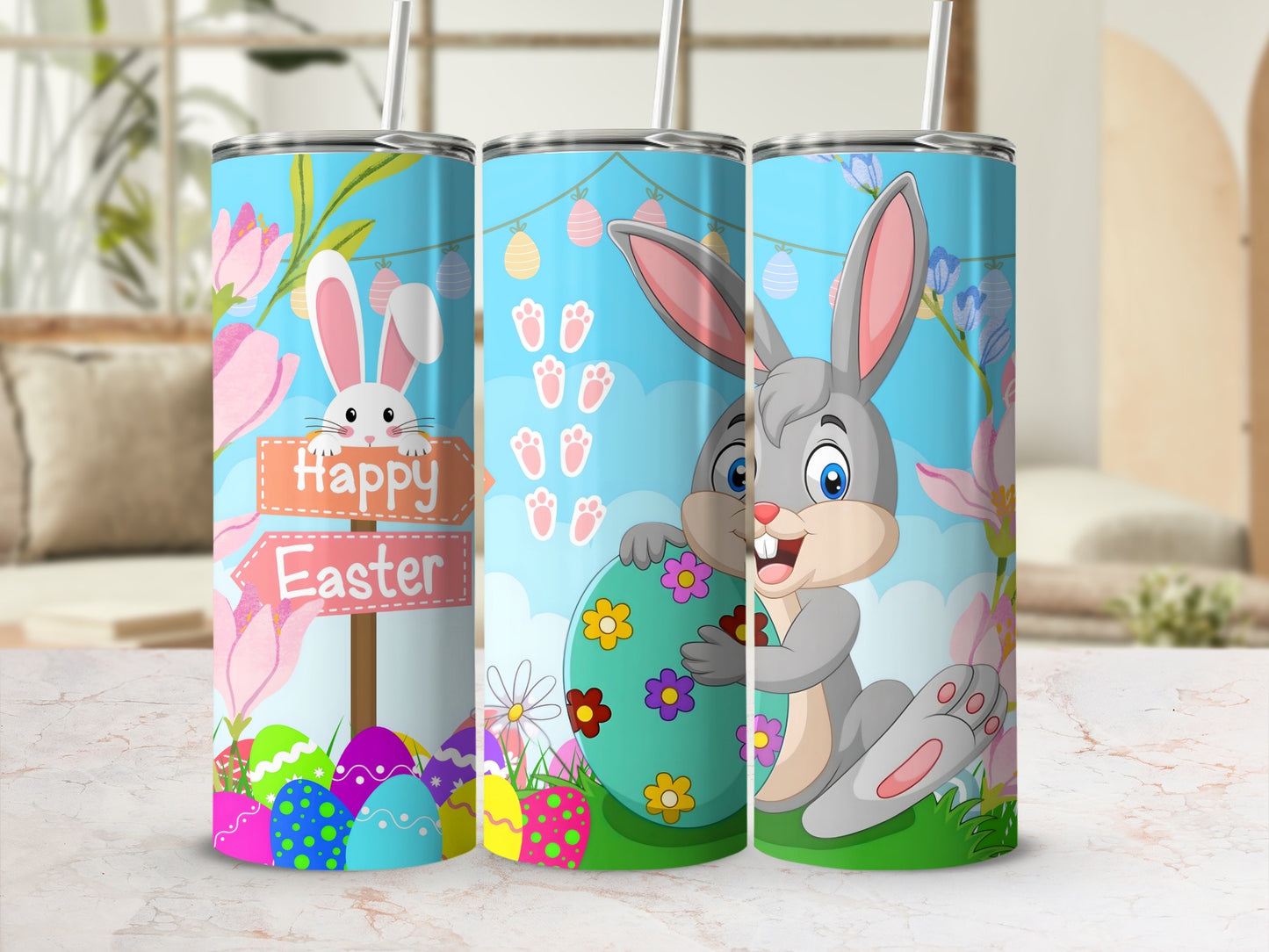 Adorable Easter Bunny Design Tumbler for Celebrations