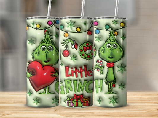 Adorable Little Grinch Christmas Tumbler Cup