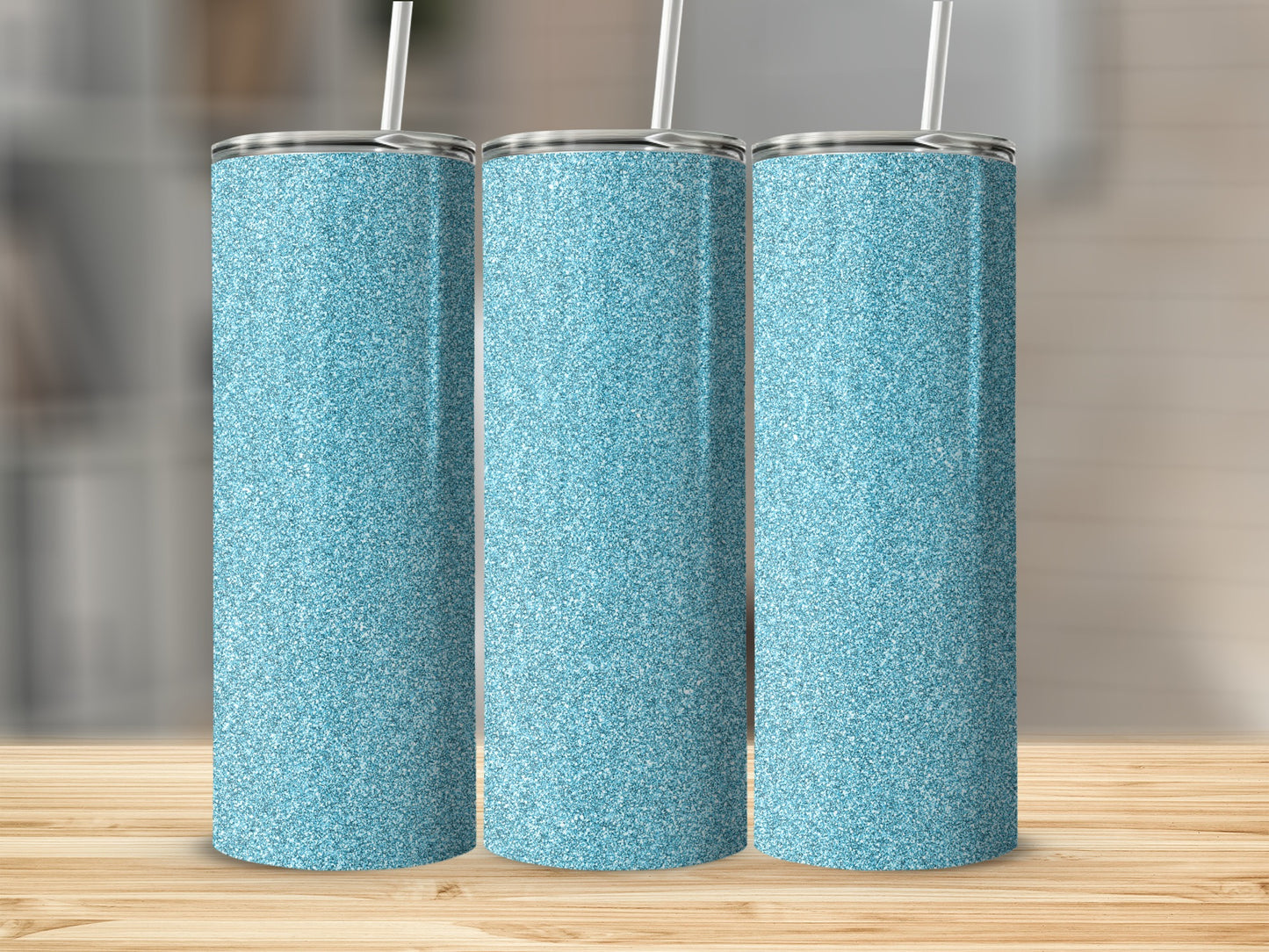 Sparkling Blue Glitter Insulated Drinkware Tumblers Product