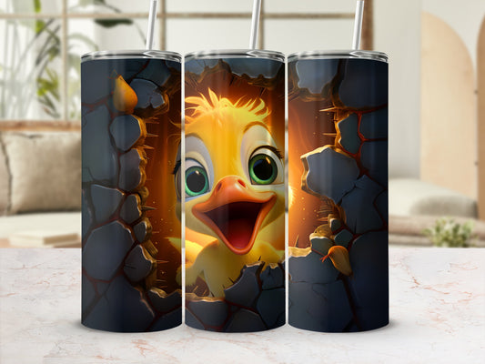 Vibrant Yellow Chick Hatching Egg Design Tumbler product type