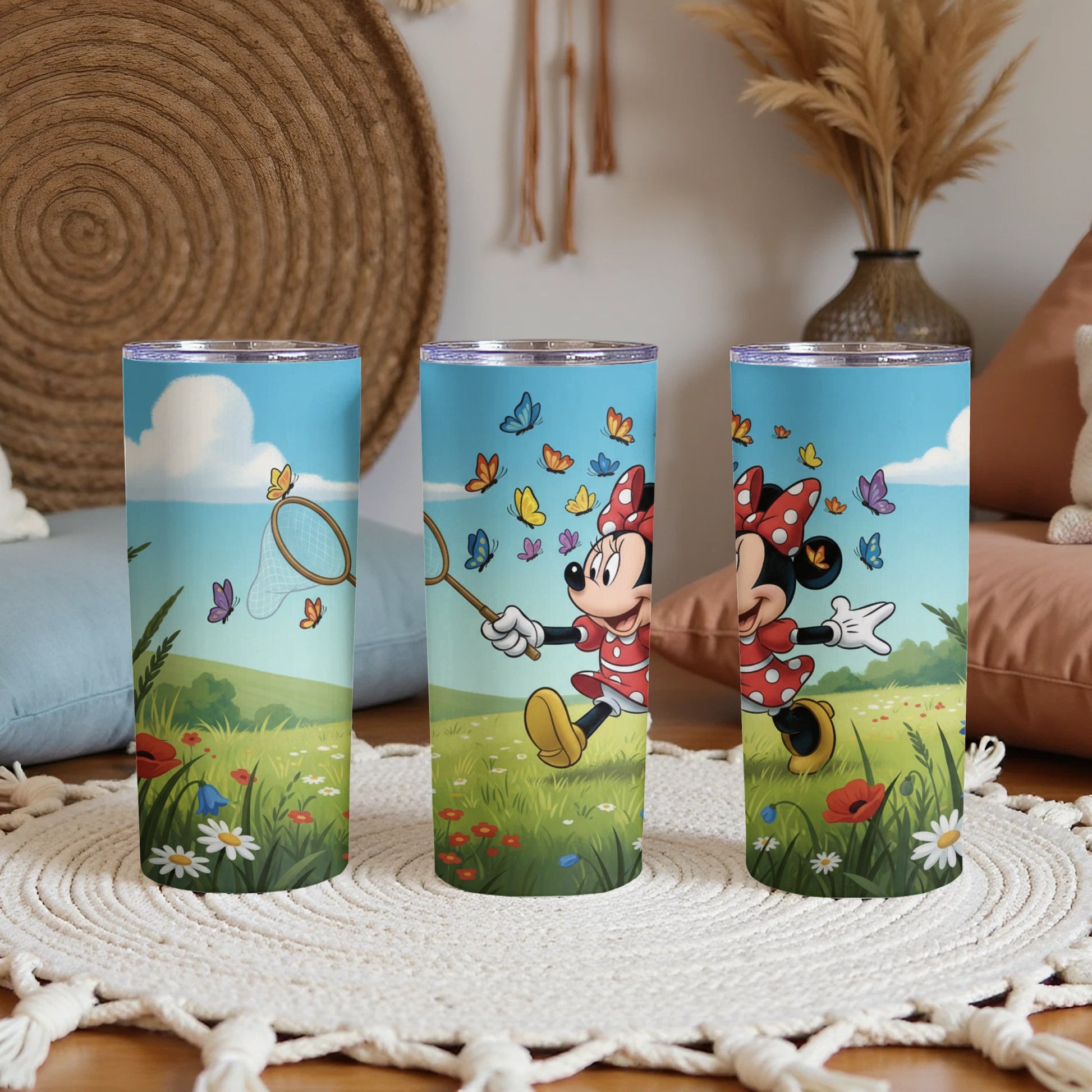 Minnie Mouse Chasing Butterflies Tumbler Cups