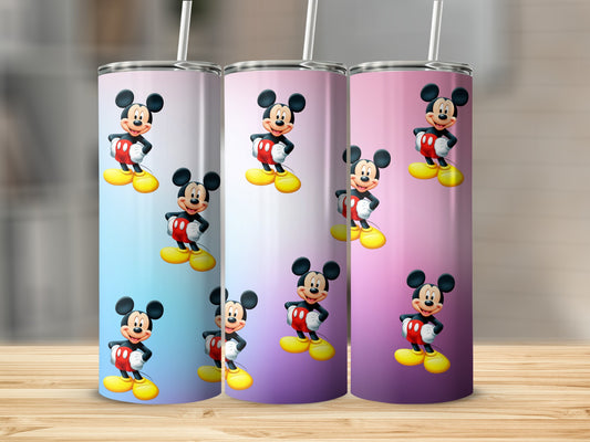Mickey Mouse Tumbler with Colorful Background Design