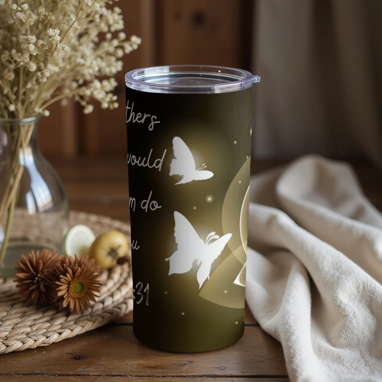 Inspirational Butterflies Tumblers With Quotation Design