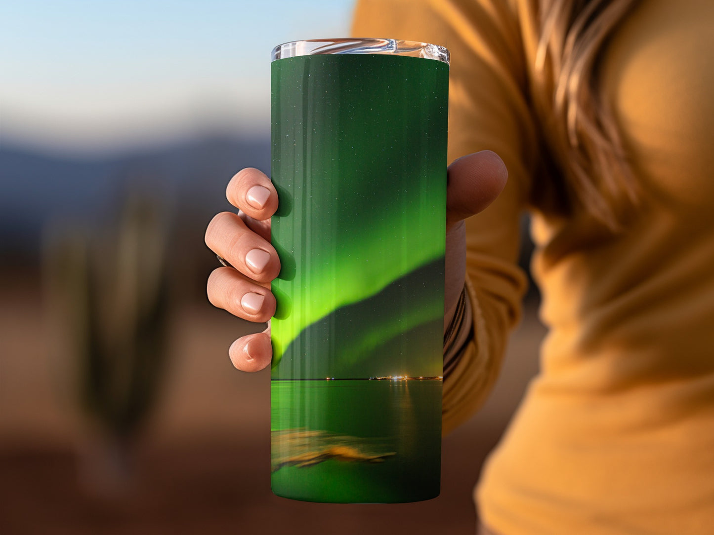 Northern Lights Travel Mug for Hot and Cold Beverages