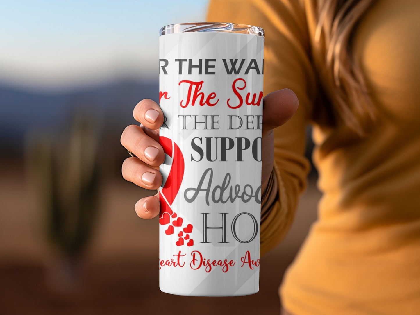Heart Disease Awareness Support Advocate Tumbler