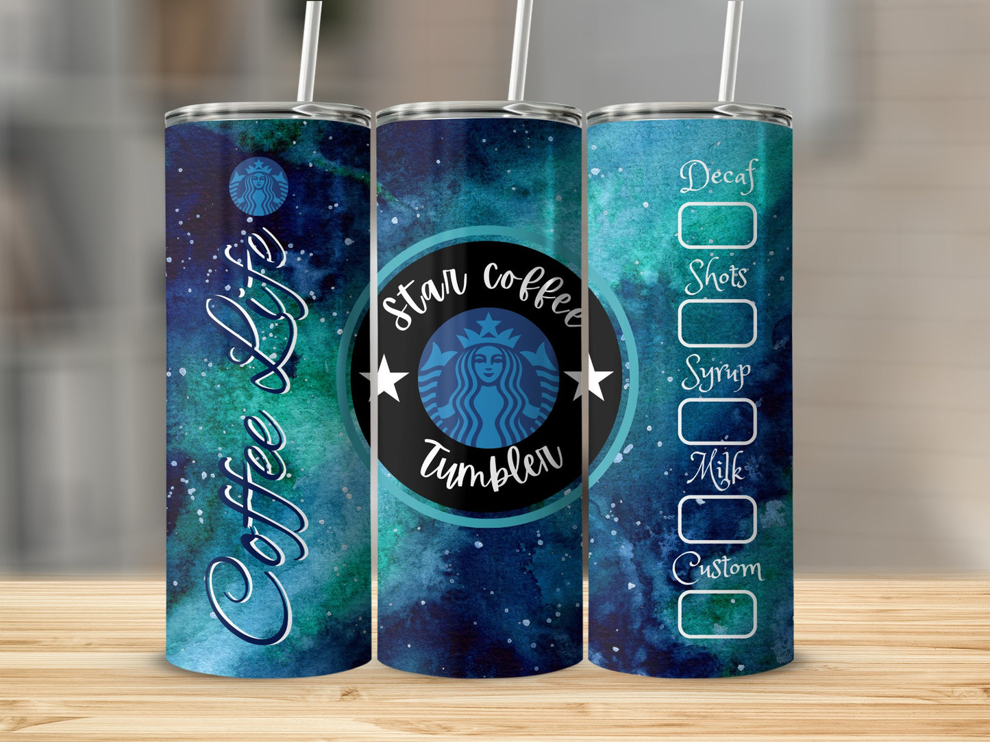 Star Coffee Life Tumbler with Customizable Options