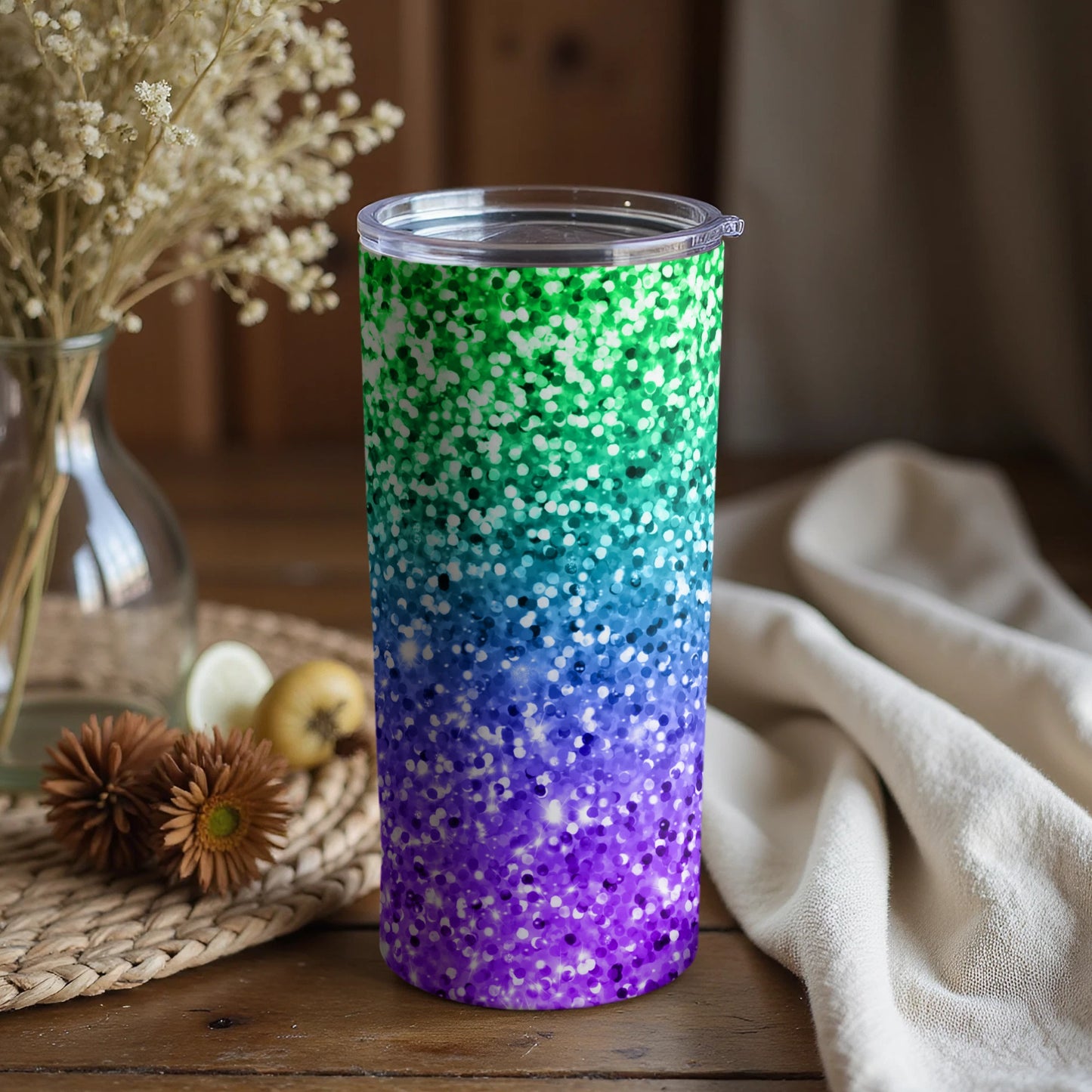 Gradient Dotted Tumbler with Lid for Everyday Use