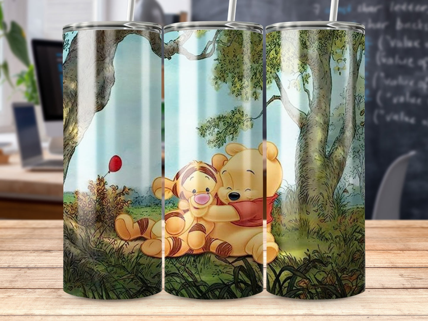 Cute Pooh Bear and Tigger Design Tumbler Product