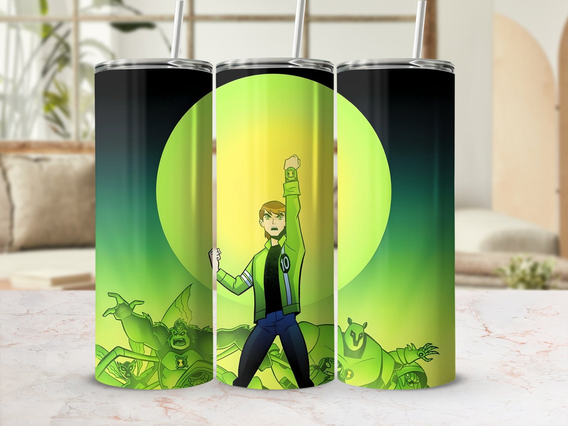 Green Hero Kids Cartoon Inspired Drinkware Tumbler