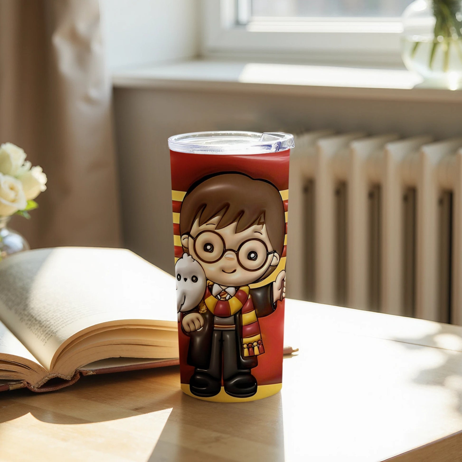 Cute Wizard Character Travel Mug With Owl Design