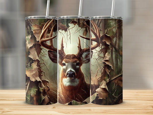 Majestic Deer in Forest Design Tumbler Product