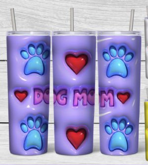 3D Inflated Dog Mom in Purple