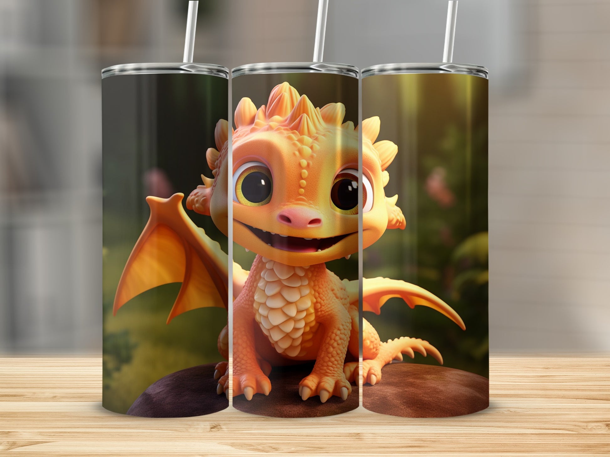 Cute Baby Dragon Illustration Tumbler product