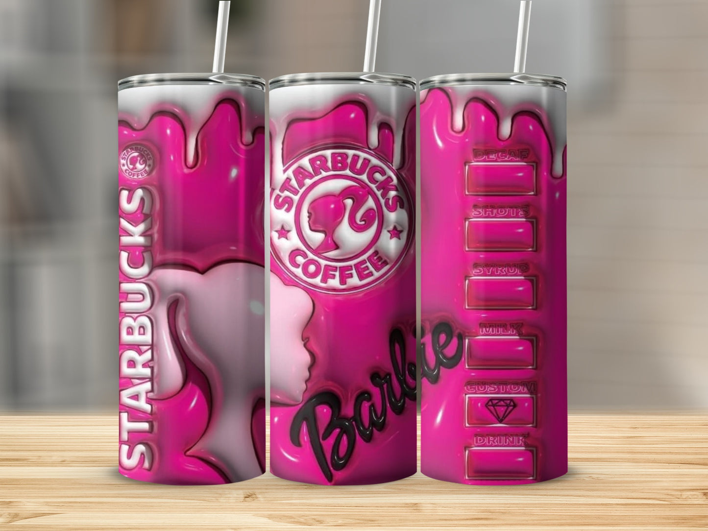 Starbucks Coffee Barbie Design Tumbler Cup Drink Container