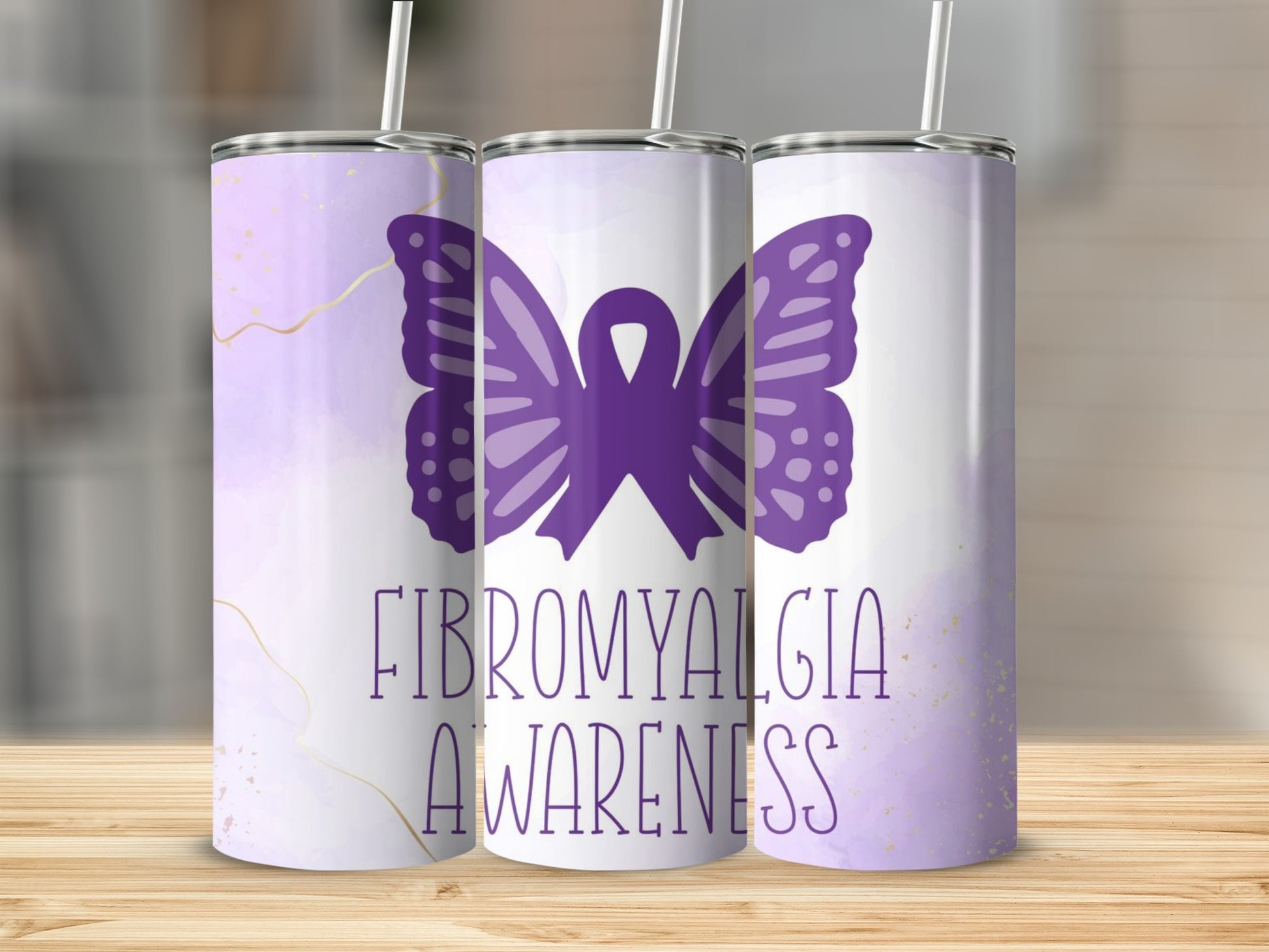 Fibromyalgia Awareness Stainless Steel Tumbler