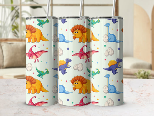 Colorful Cartoon Dinosaur Patterned Tumbler product