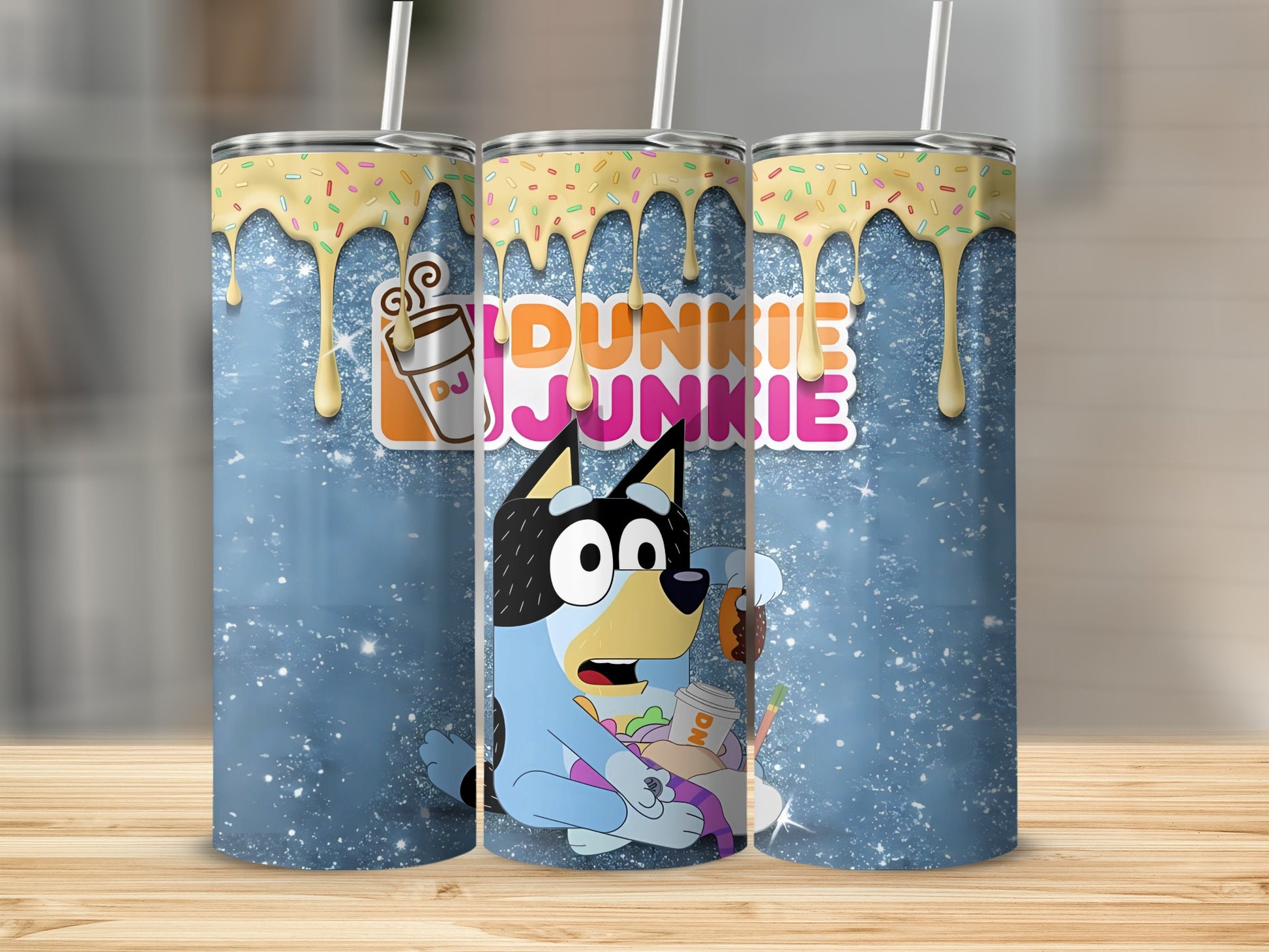 Dunkie Junkie Kids Cartoon Tumbler Cup with Straw