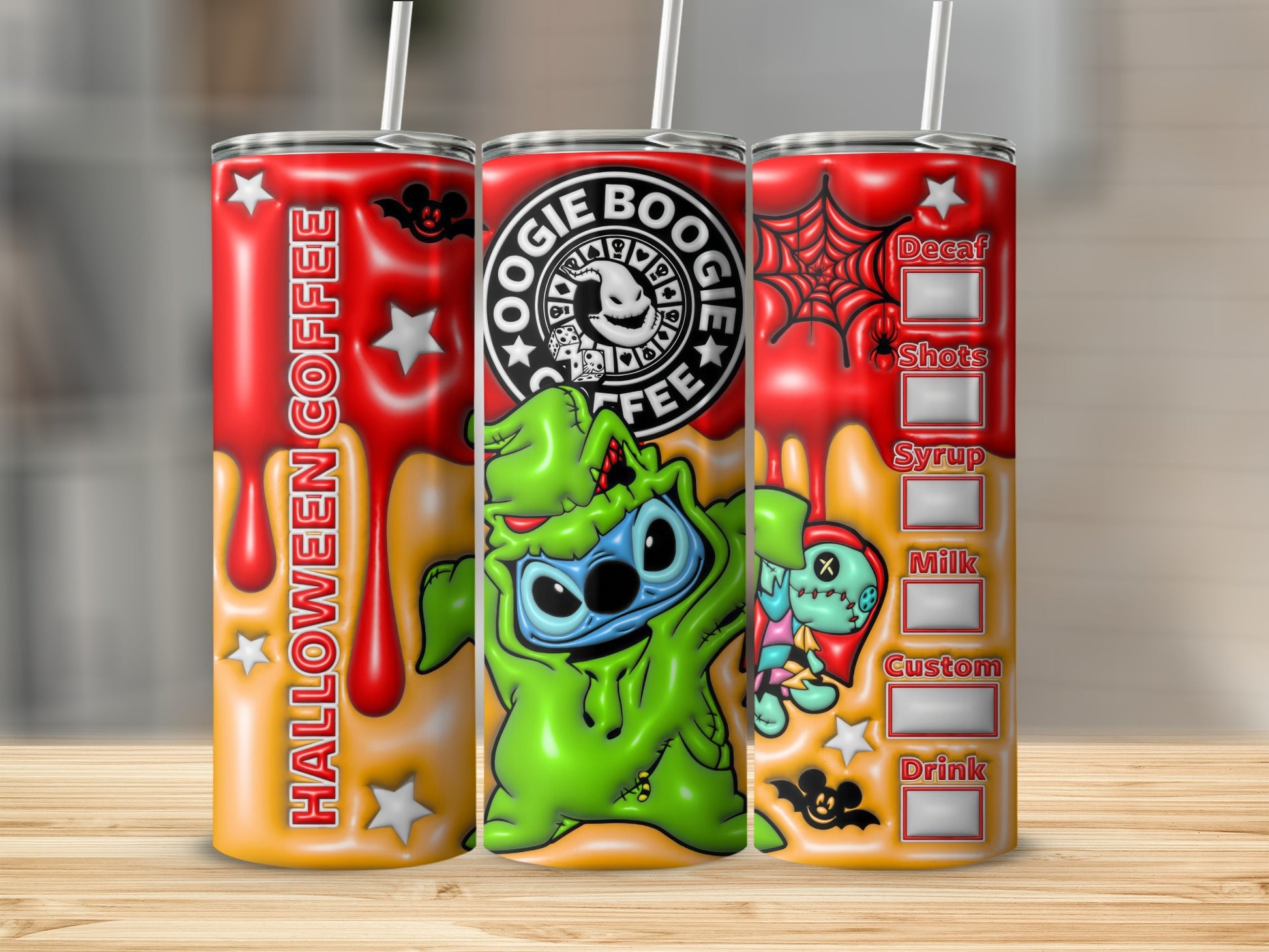Fun Oogie Halloween Coffee Design Tumbler for Drinks