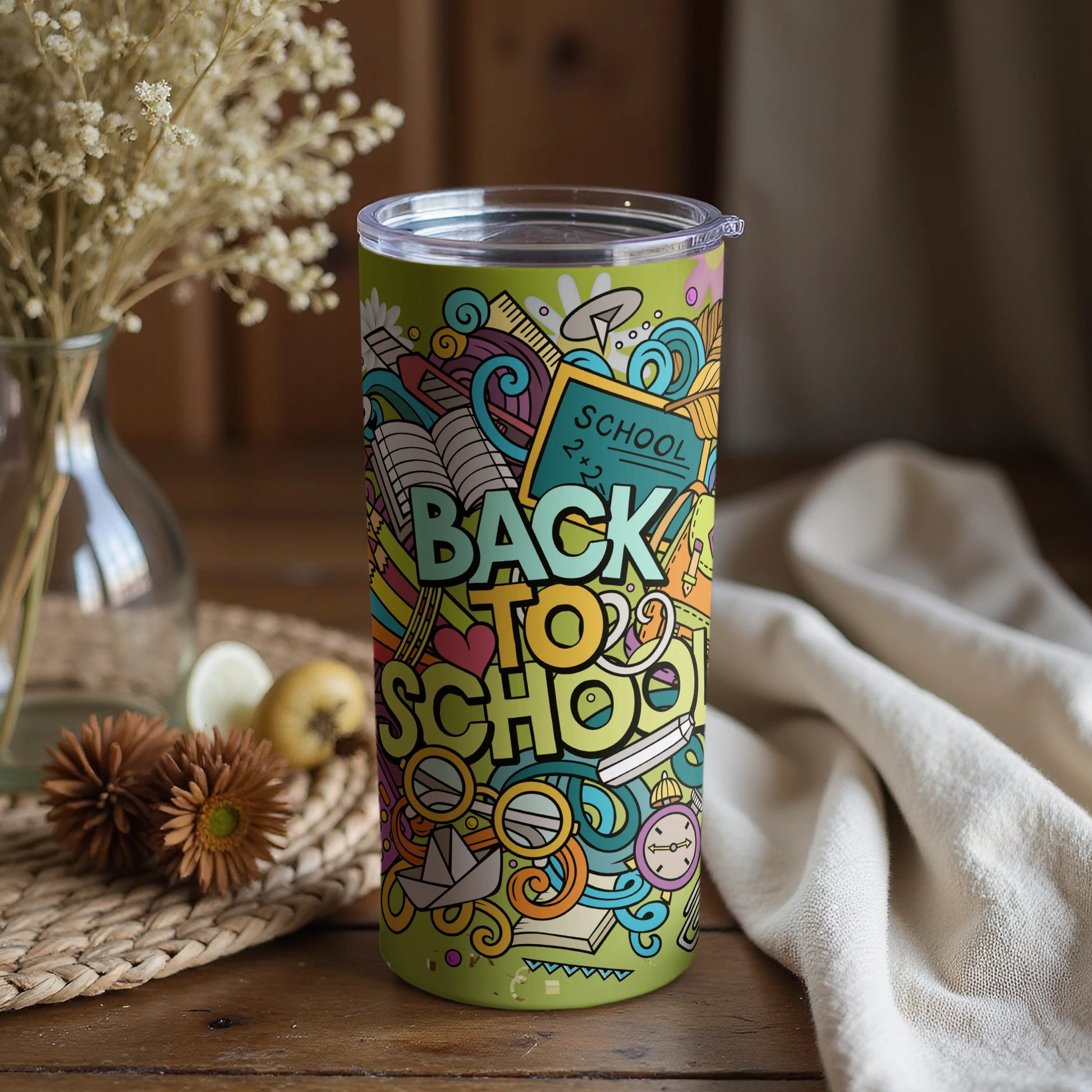 Vibrant Back to School Design Tumbler for Students