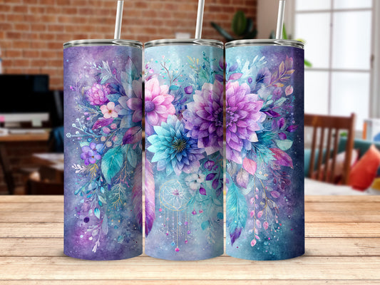 Beautifully Designed Colorful Floral Tumbler