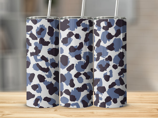 Stylish Blue and Black Abstract Pattern Tumbler