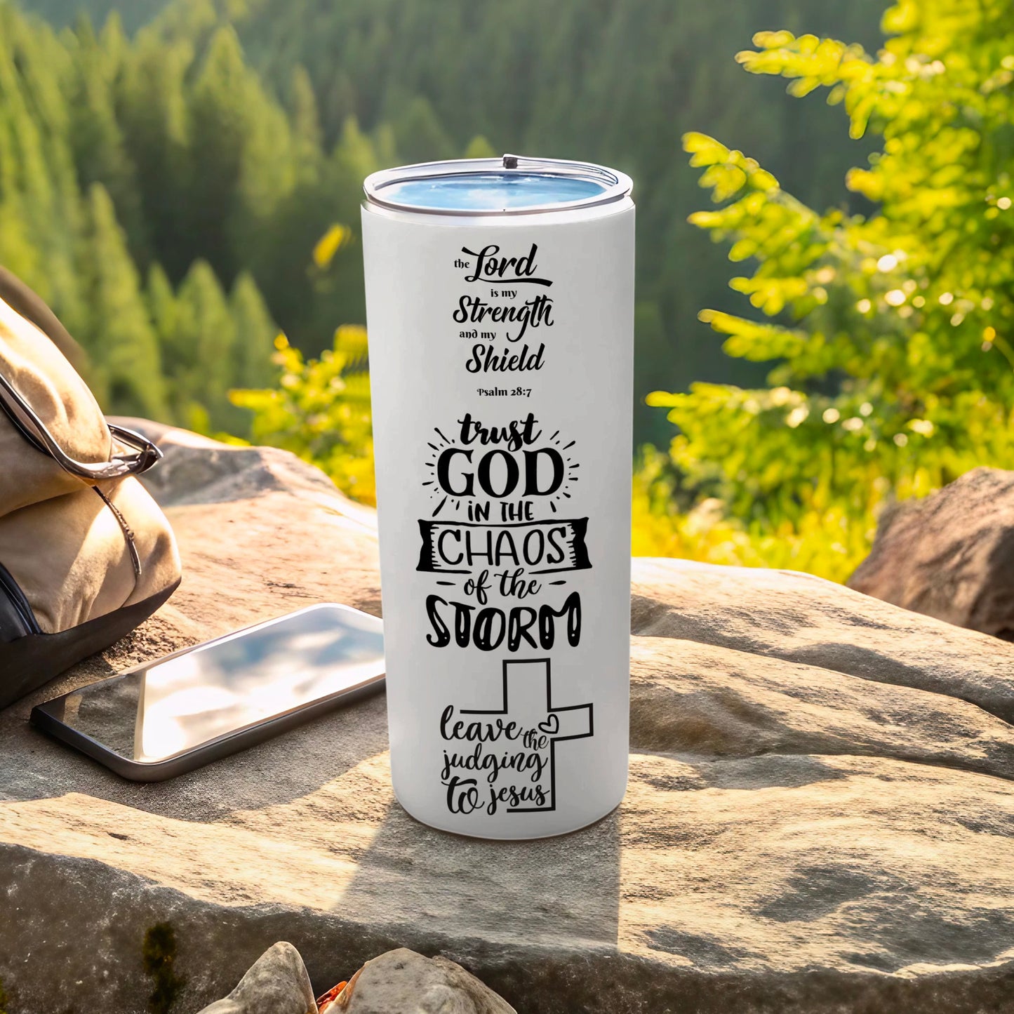 Trust God in the Chaos of the Storm Tumbler