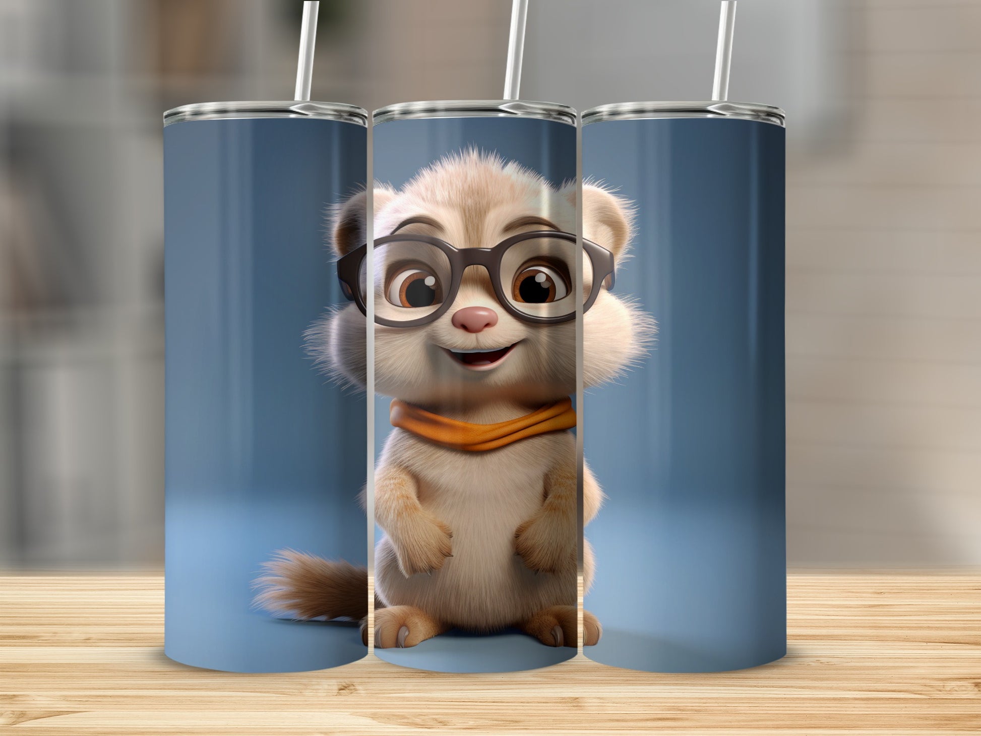 Cute Cartoon Animal Character Printed Tumbler product