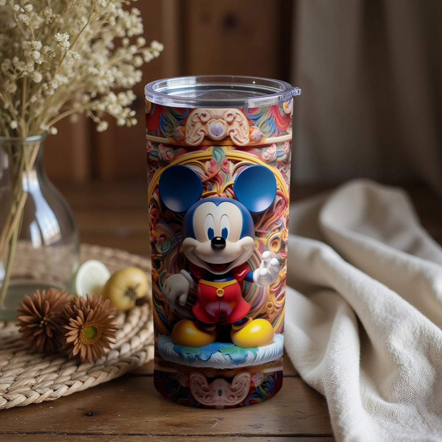 Whimsical Colorful Mickey Mouse Insulated Tumbler
