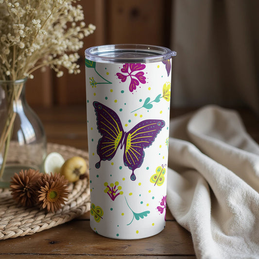 Colorful Butterfly Pattern Insulated Tumbler Product