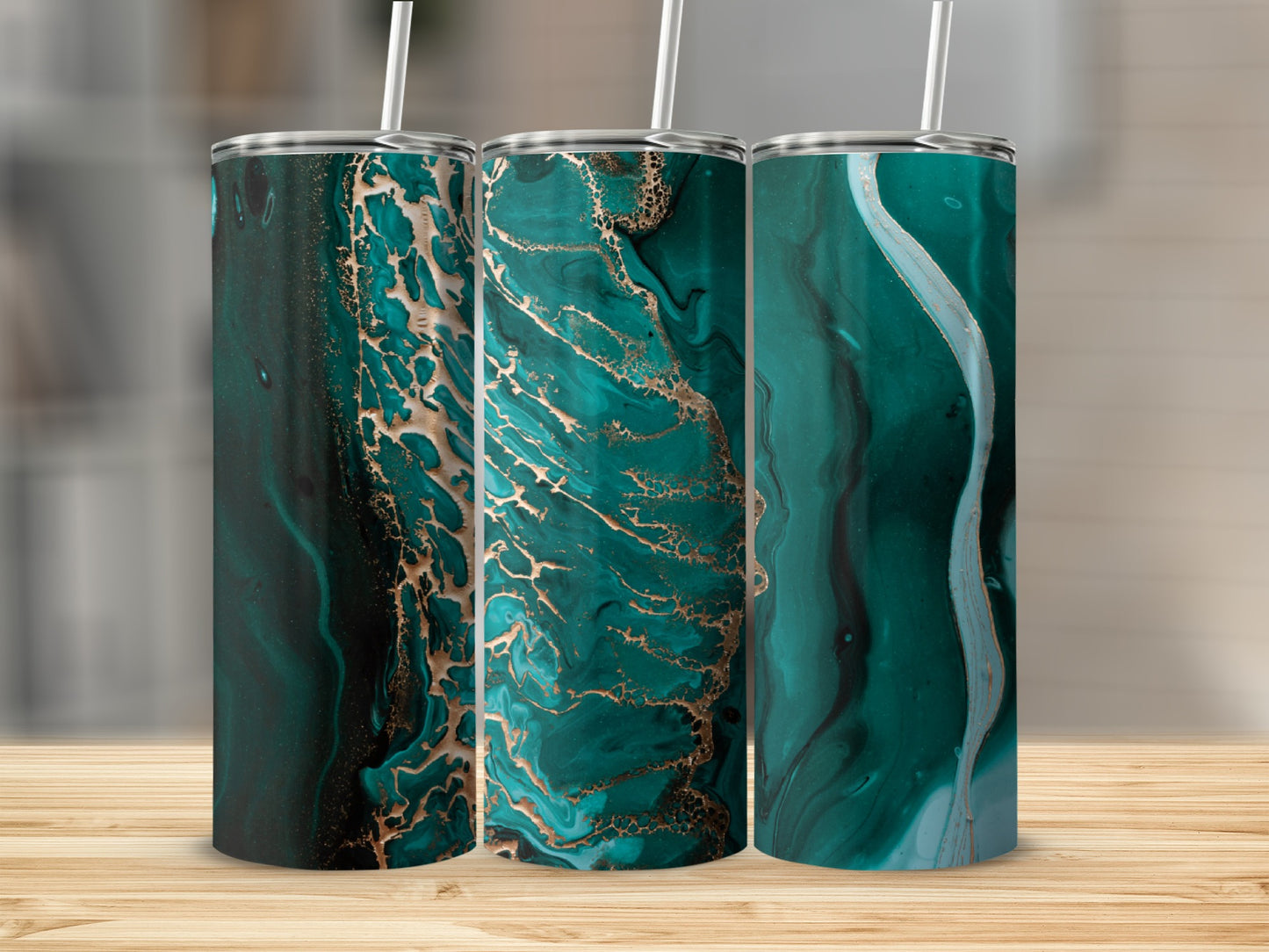 Elegant Marble Swirl Insulated Tumbler Cups